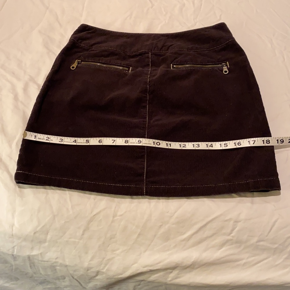 Cute INC chocolate brown corduroy mini skirt, 2 - Picture 5 of 6